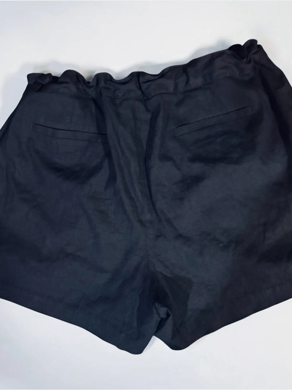 Nordstrom Signature Navy Linen Pull-On Drawstring Shorts